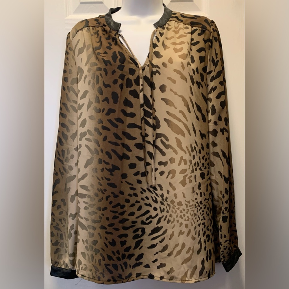 Zac & Rachel Brown Women's Animal Print Faux Leather Cuffs/Collar Size Large
